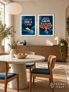 Ideas — set of two quotes artworks in White frames.