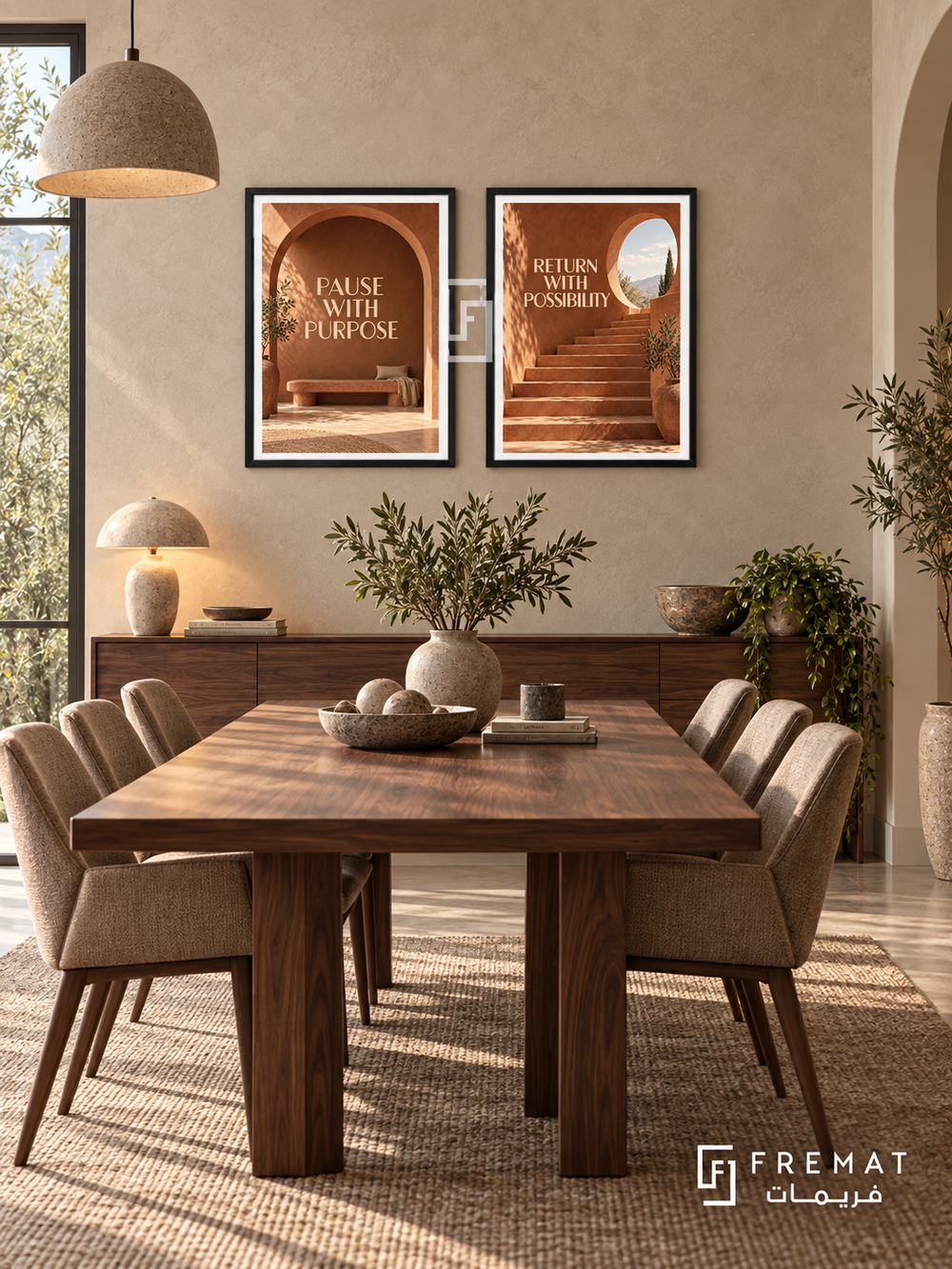 Rest — set of two quotes artworks in Black frames.