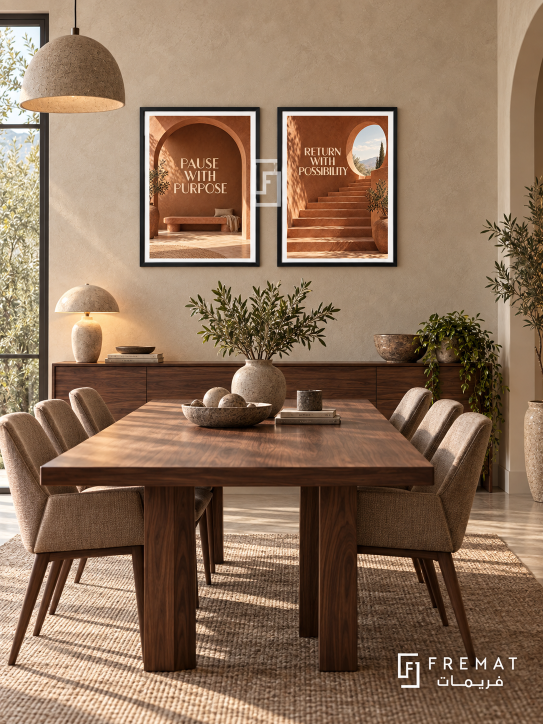 Rest — set of two quotes artworks in Black frames.