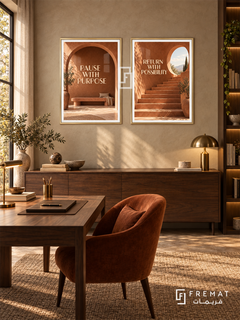 Rest — set of two quotes artworks in Gold frames.