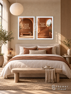 Rest — set of two quotes artworks in White frames.