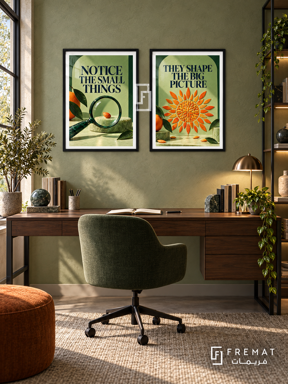 Attention — set of two quotes artworks in Black frames.
