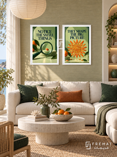 Attention — set of two quotes artworks in White frames.