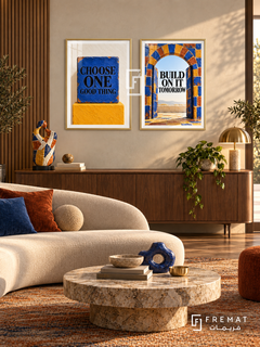 Tomorrow — set of two quotes artworks in Gold frames.