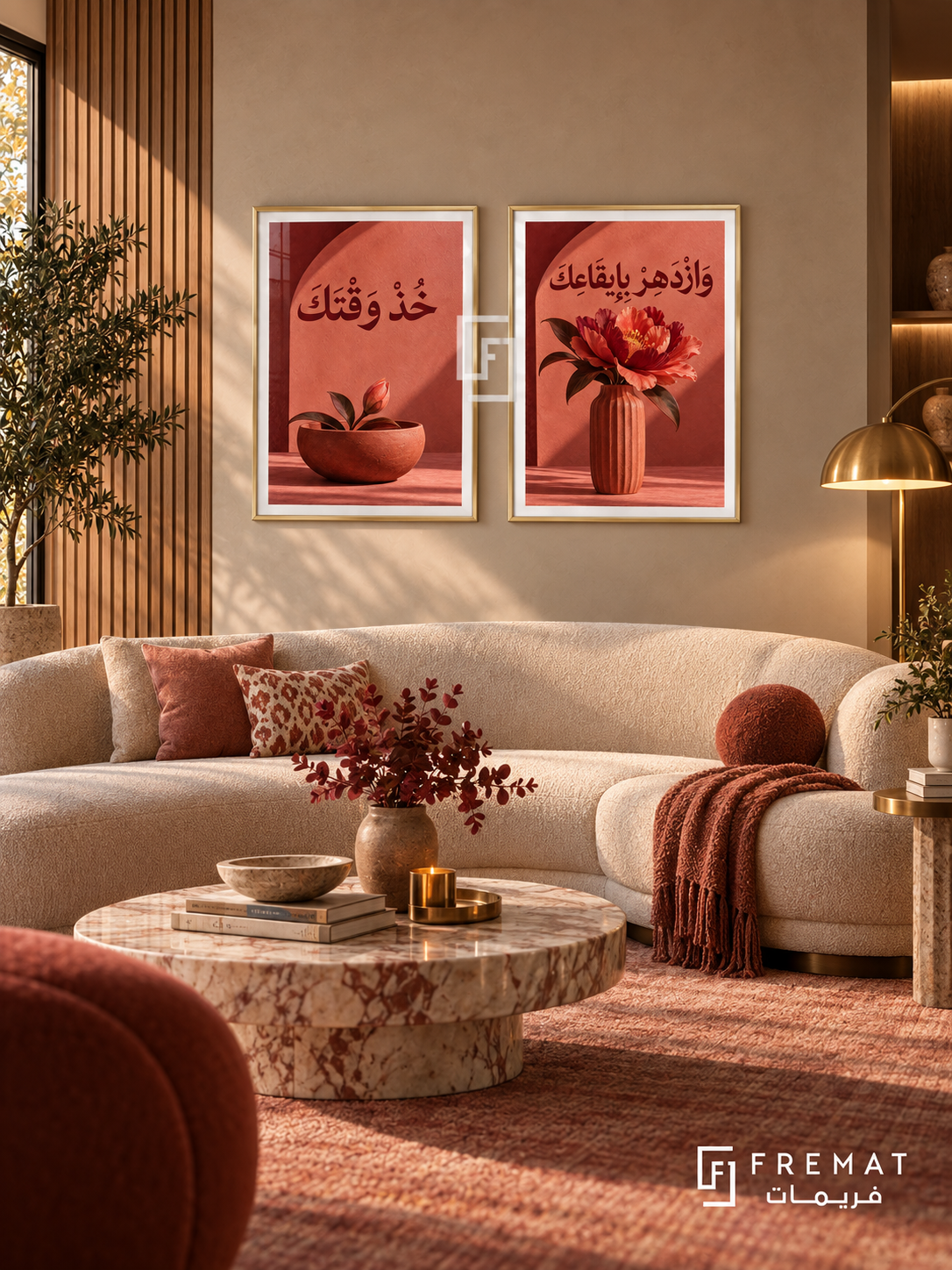 Own Rhythm — set of two quotes artworks in Gold frames.