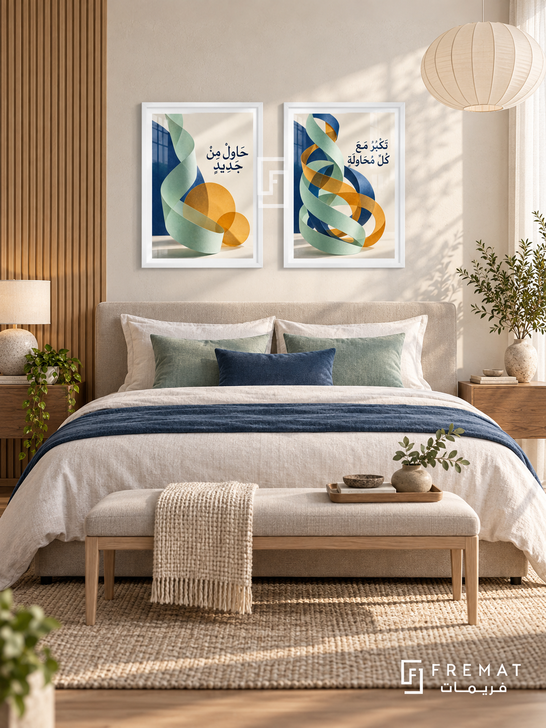 Attempt — set of two quotes artworks in White frames.
