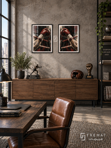 Boxing — set of two sport artworks in Black frames.