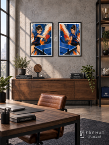 Table Tennis — set of two sport artworks in Black frames.