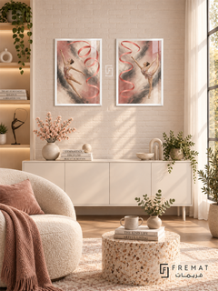 Gymnastics — set of two sport artworks in White frames.