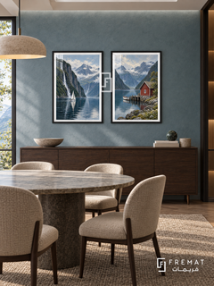 Sailing North — set of two travel artworks in Black frames.