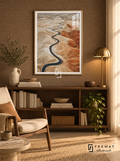 Road Trip tra13 wall art in a champagne gold PVC frame, with a flat white border in its furnished interior.