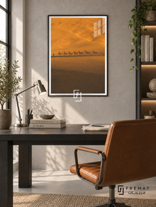 Caravan Shadow tra16 wall art in a matte black PVC frame, with a flat white border in its furnished interior.